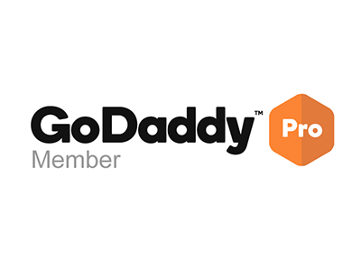 A logo for GoDaddy - High quality lower priced website hosting